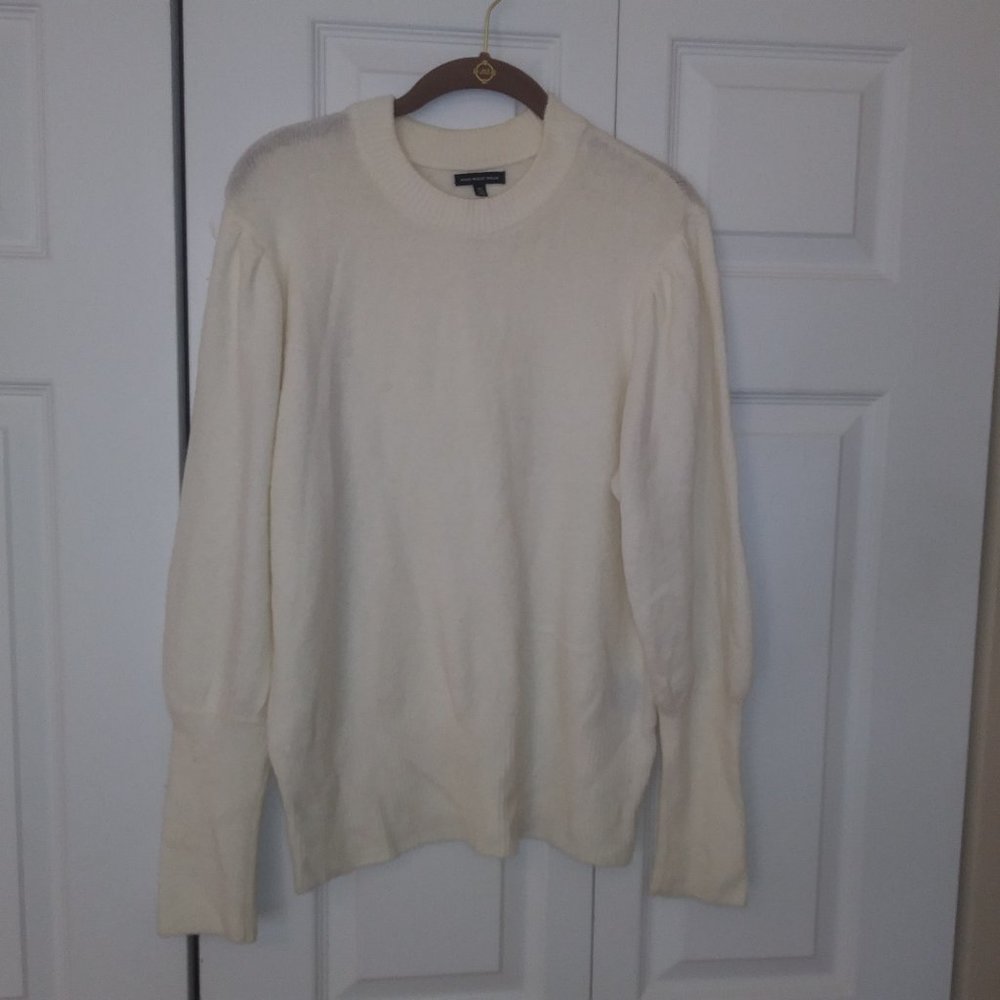 Who What Wear Cream Puff Sleeve Sweater